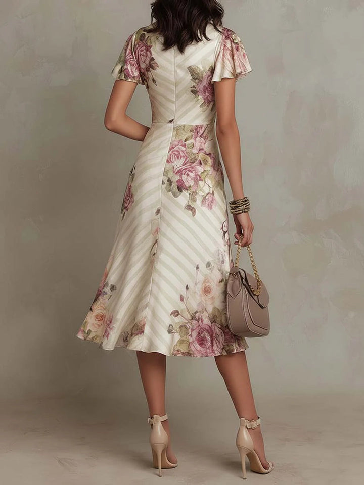 Rosaline | Robe midi fleurie portefeuille