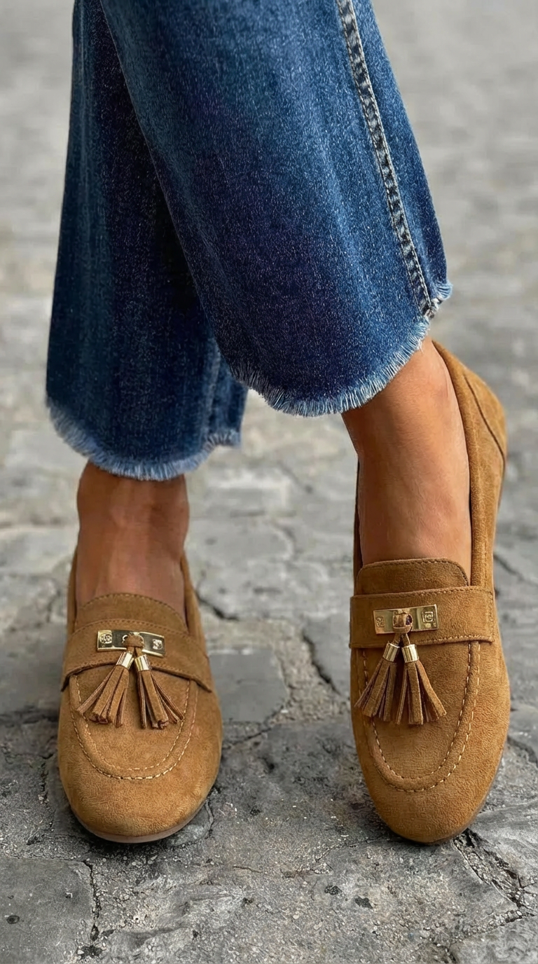 Racheli™ | Mocassin à franges en daim classique