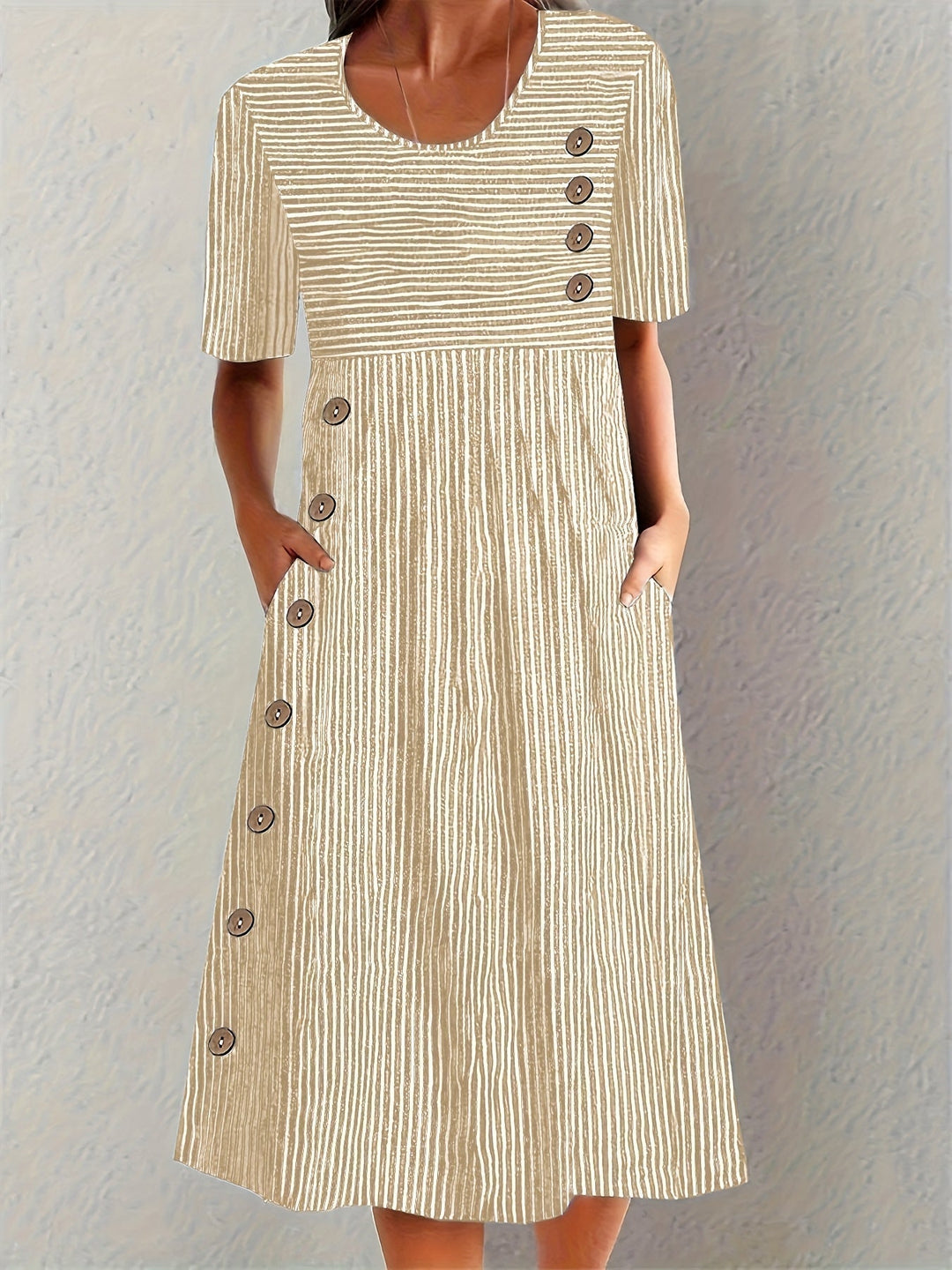 Coralie™ | Robe Maxi d'Été à Rayures Élégantes
