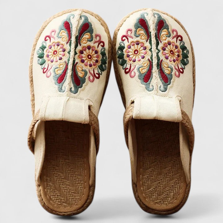 Marousse | Confortables Mules Florales Artisanales