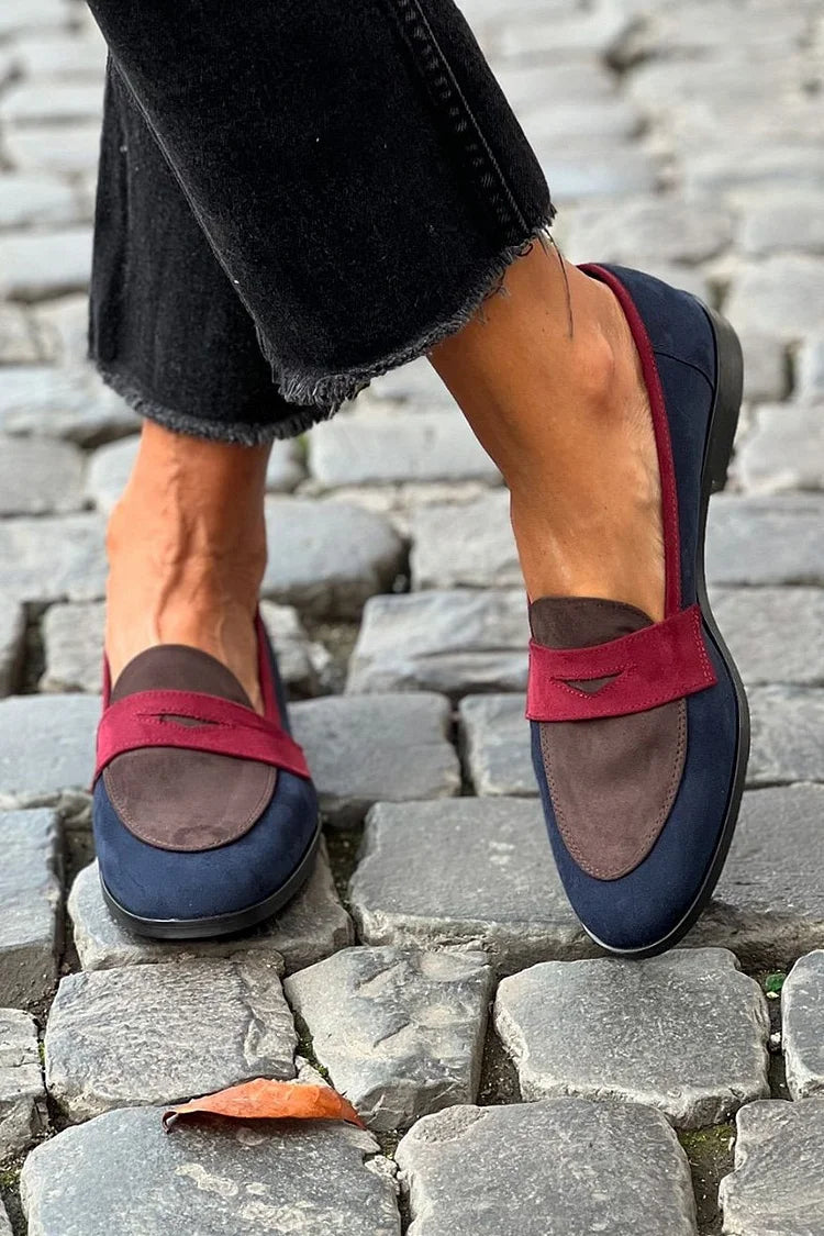 Nahal™ | Mocassin en Suède à Blocs de Couleur