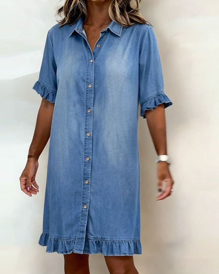 Robe en Denim Doux Quinn™ Coupe Décontractée Style Léger et Casual