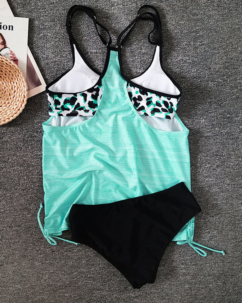 Augustus - Tankini uni à motif léopard