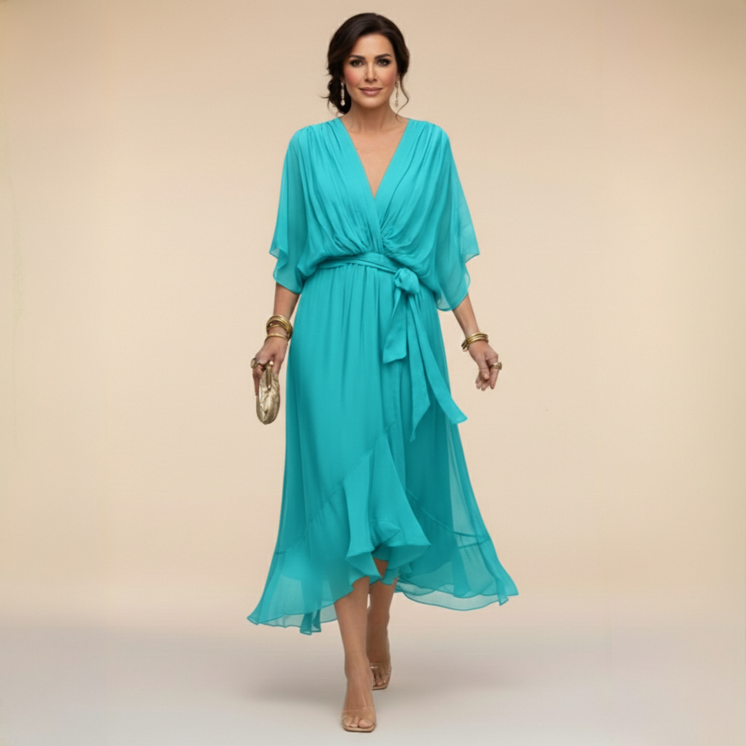 Opal™ | Élégante Robe Midi à Col V