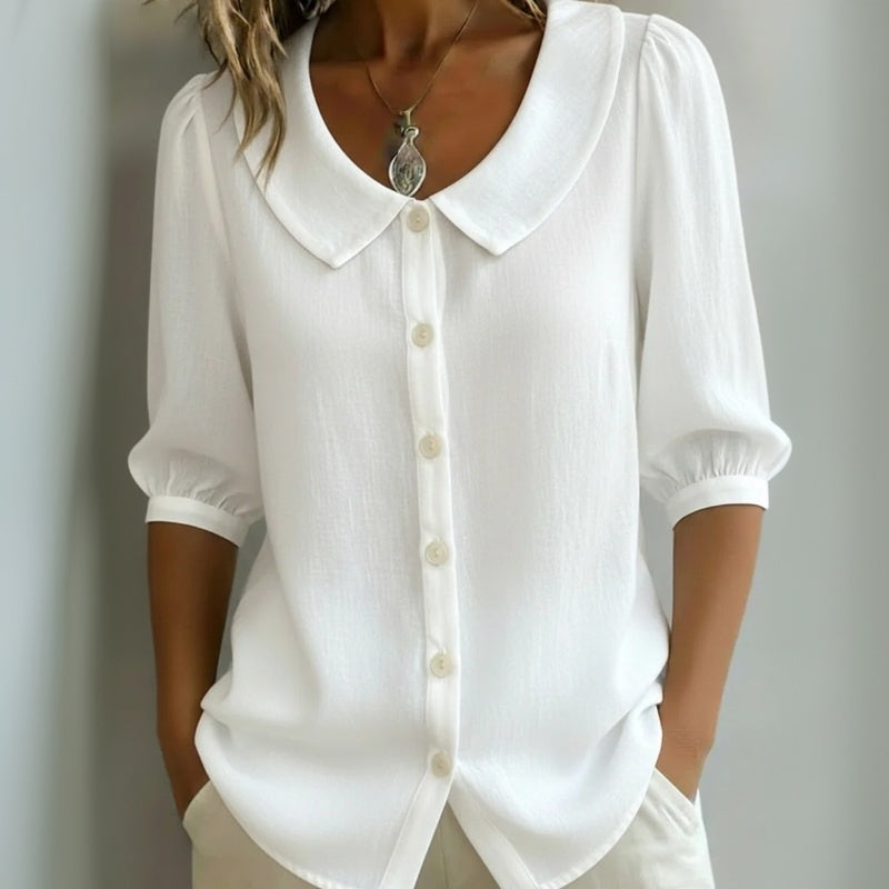 Élodie | Blouse Élégante à Col Claudine