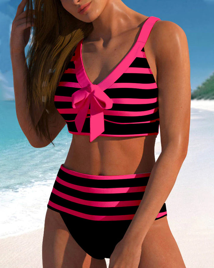Laluna® | Haute Taille Bikini Rayé