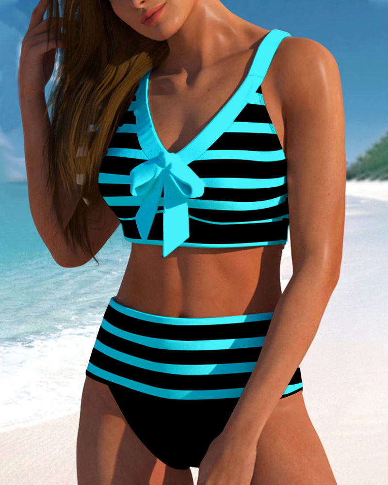 Laluna® | Haute Taille Bikini Rayé