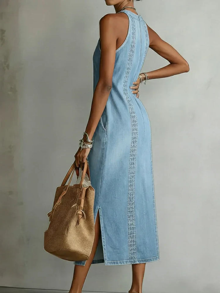 Julia | Robe en Jean avec Éléments en Dentelle Vintage