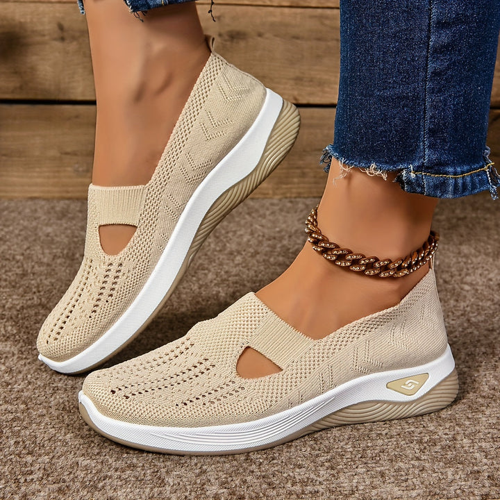 Chaussures de sport légères à enfiler respirantes en tricot