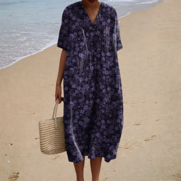 Adèle | Élégante Robe Longue à Fleurs