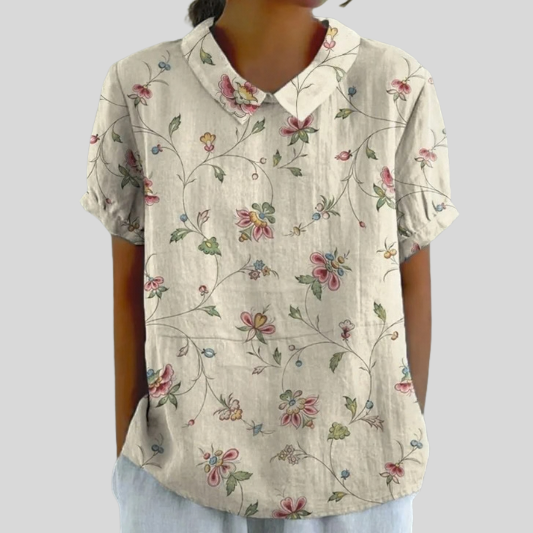 Thérèse | Délicate Blouse à Motif Floral