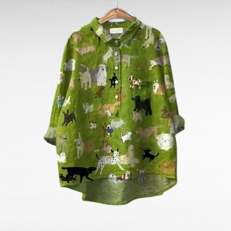 Cécile | Playful Animal Print Blouse