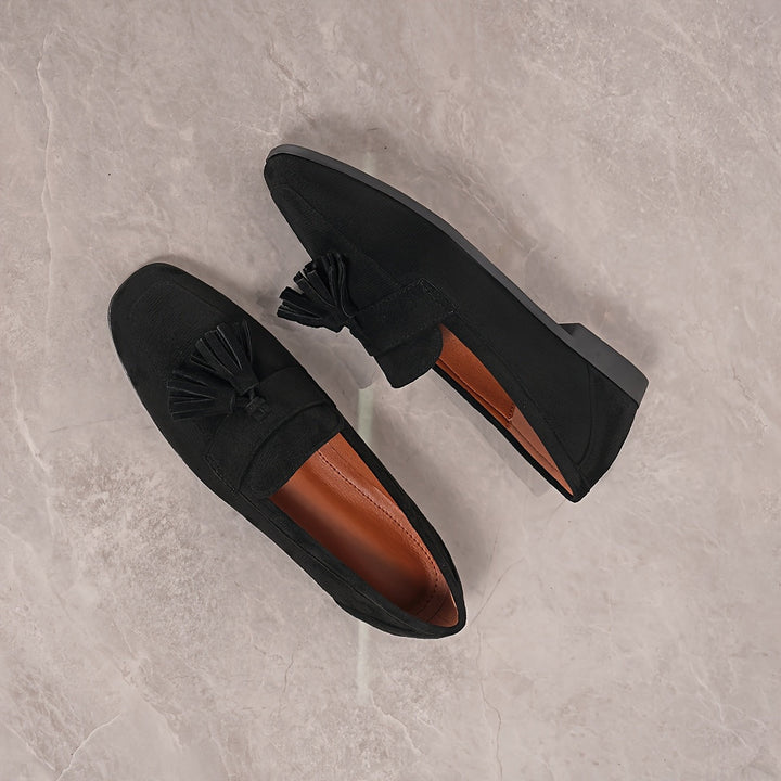 Mocassins Bleu Marine Confortables avec Talon Plat
