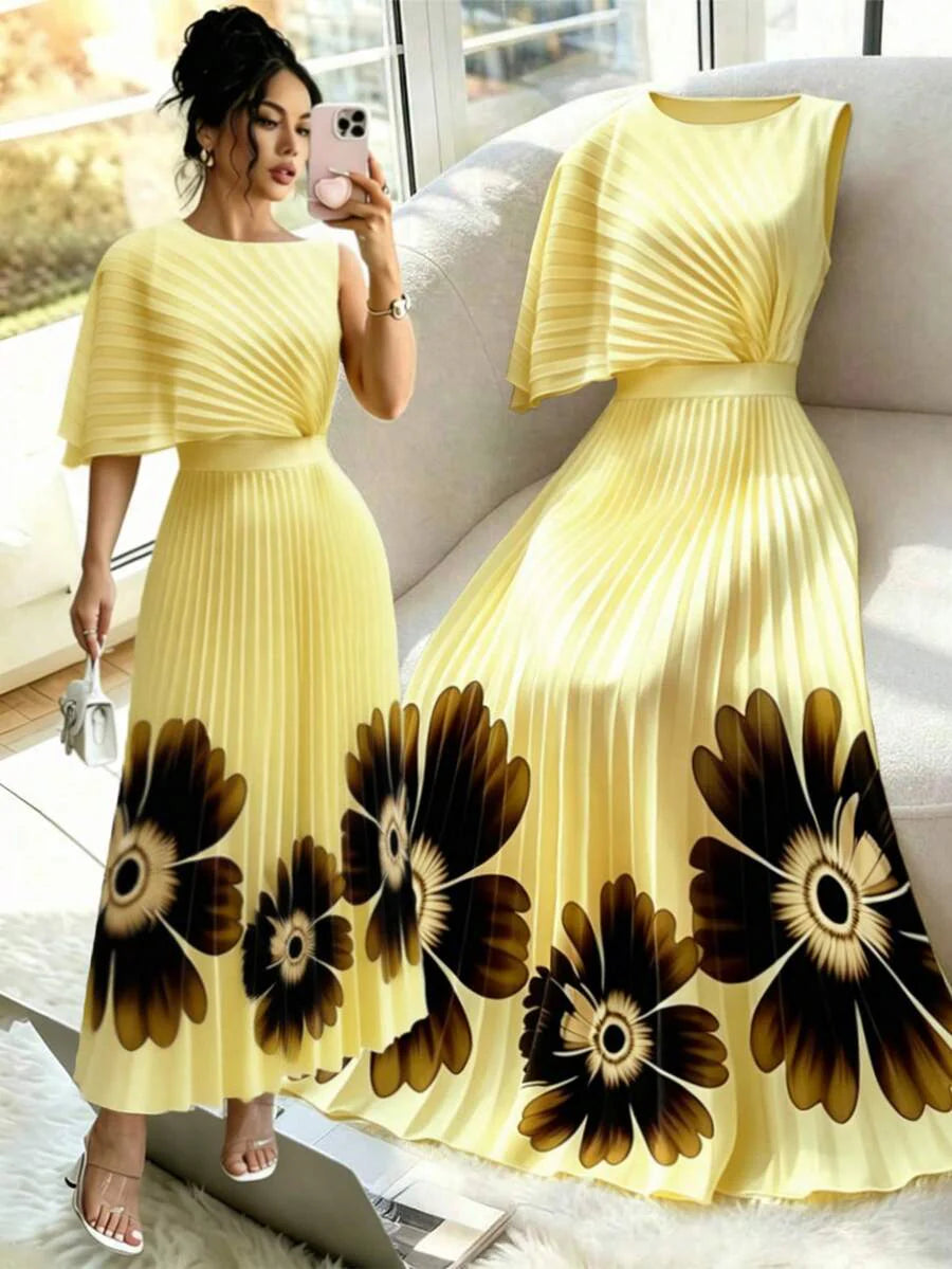 Celeste | Robe Midi Plissée