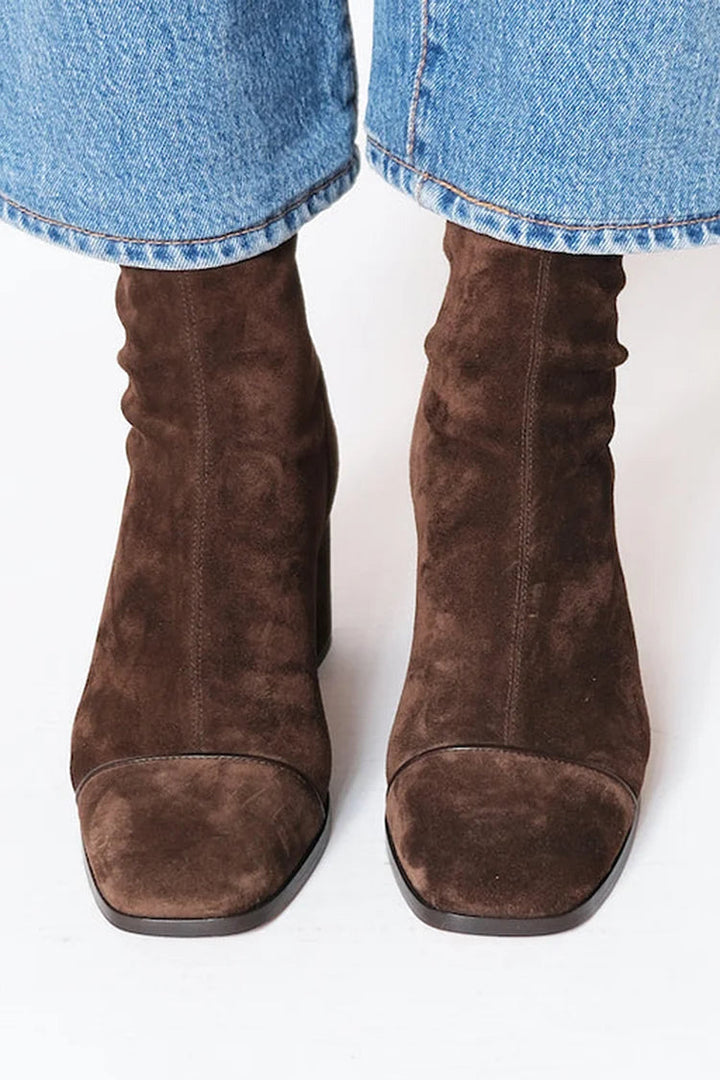 Ilanit™ | Bottines en Suède à Talon Moyen Luxe