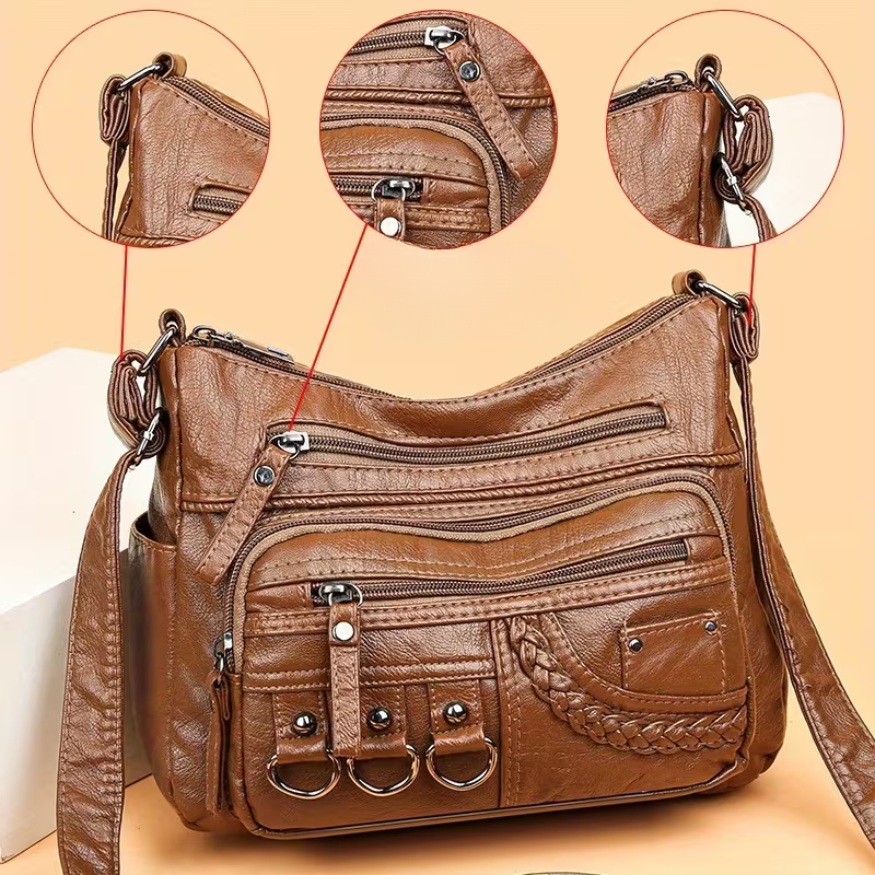 Elara | Sac à bandoulière en cuir spacieux – Tout ce qu'il vous faut, rien de superflu