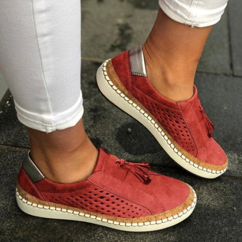 Chaussures Slip On Confortables Légères Respirantes en Suède Olive