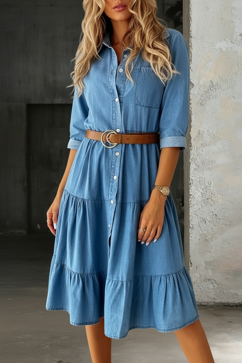 Barbara | Élégante Robe en Jean Décontractée