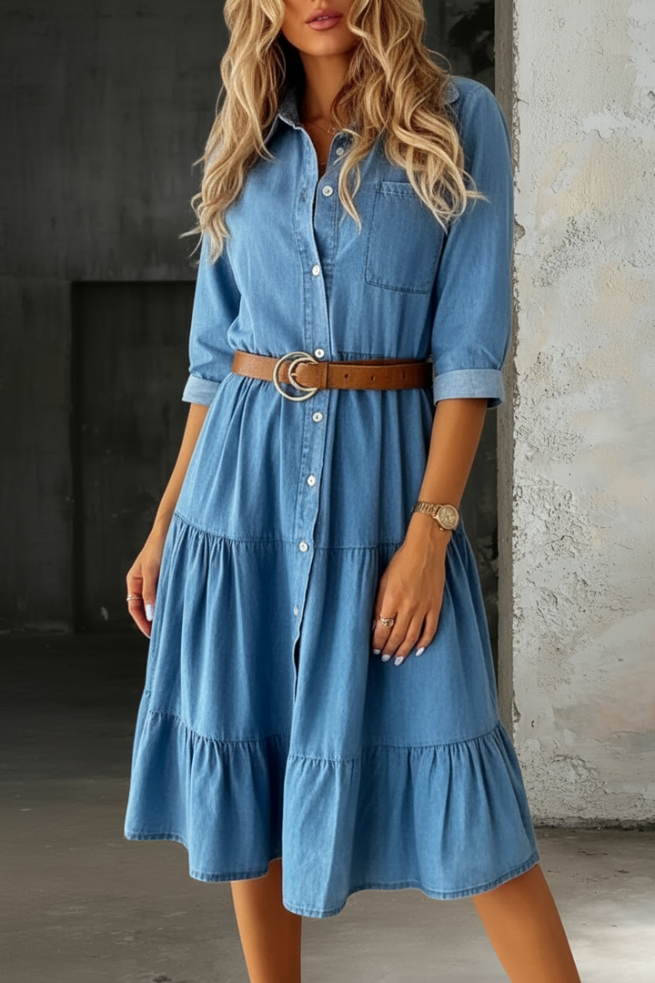 Barbara | Élégante Robe en Jean Décontractée