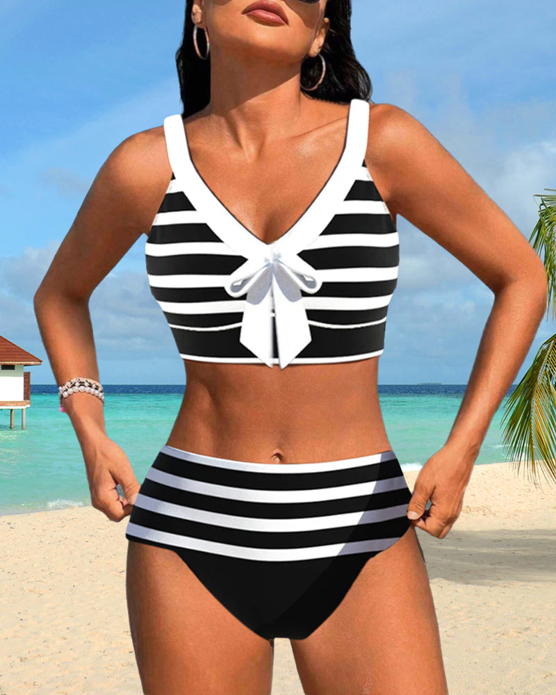 Laluna® | Haute Taille Bikini Rayé