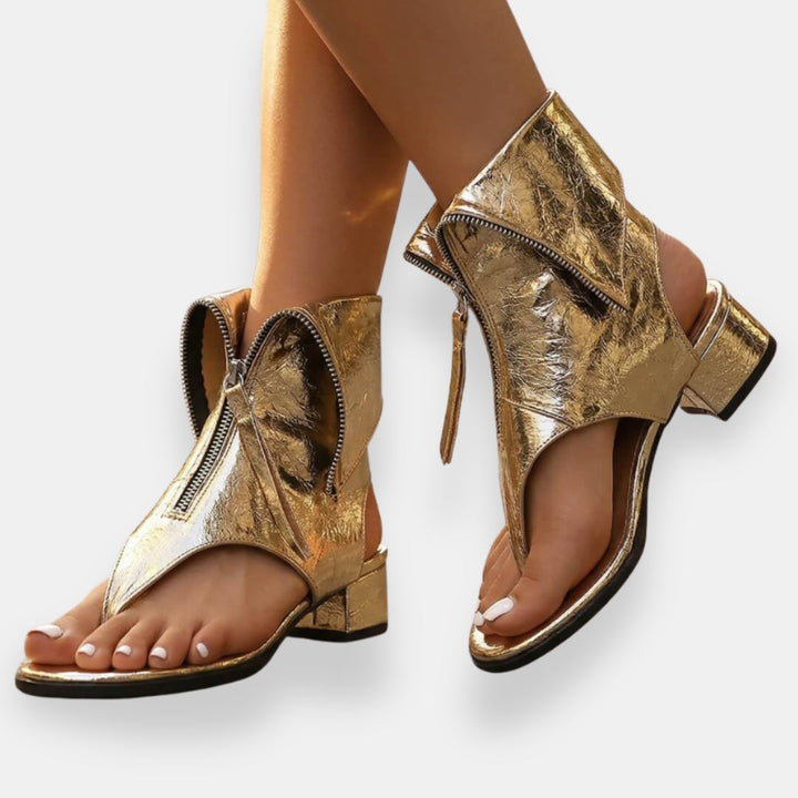 Nicole | Sandales métalliques avec zip
