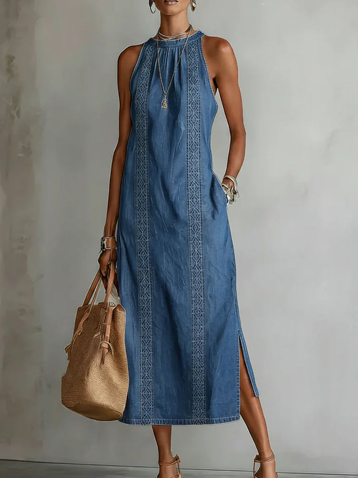 Julia | Robe en Jean avec Éléments en Dentelle Vintage
