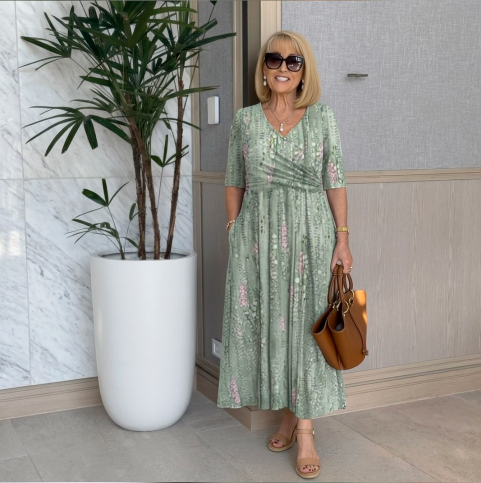 Celia | Robe midi élégante à décolleté en V