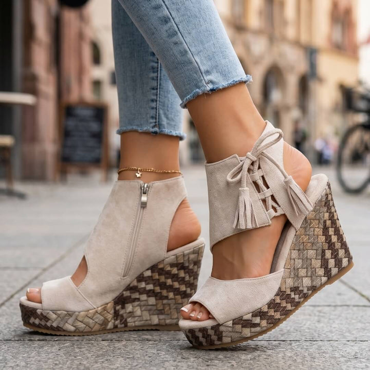 Aveline | Sandales compensées à lacets