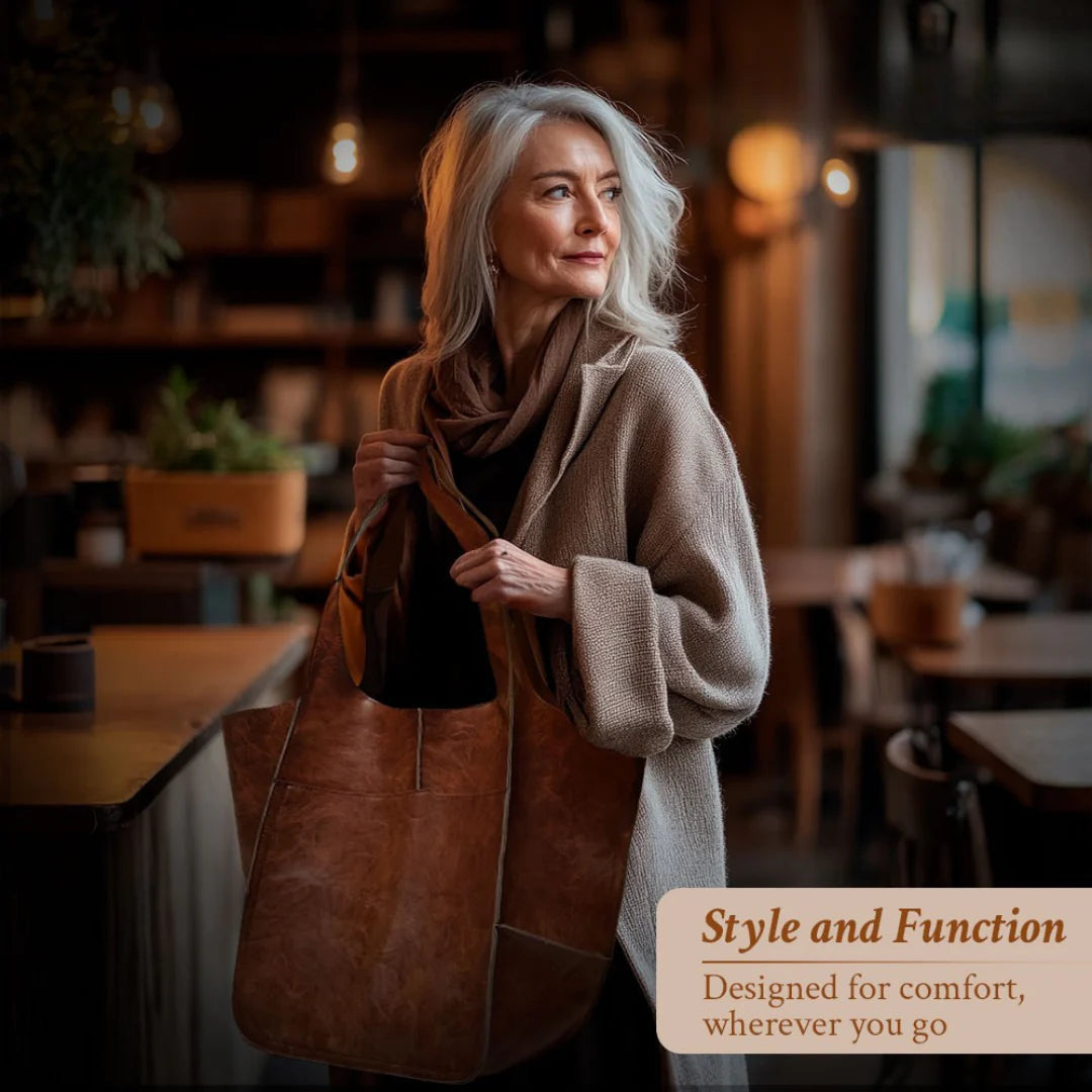 Laura | Sac en cuir spacieux - Tout ce dont vous avez besoin, sans le superflu