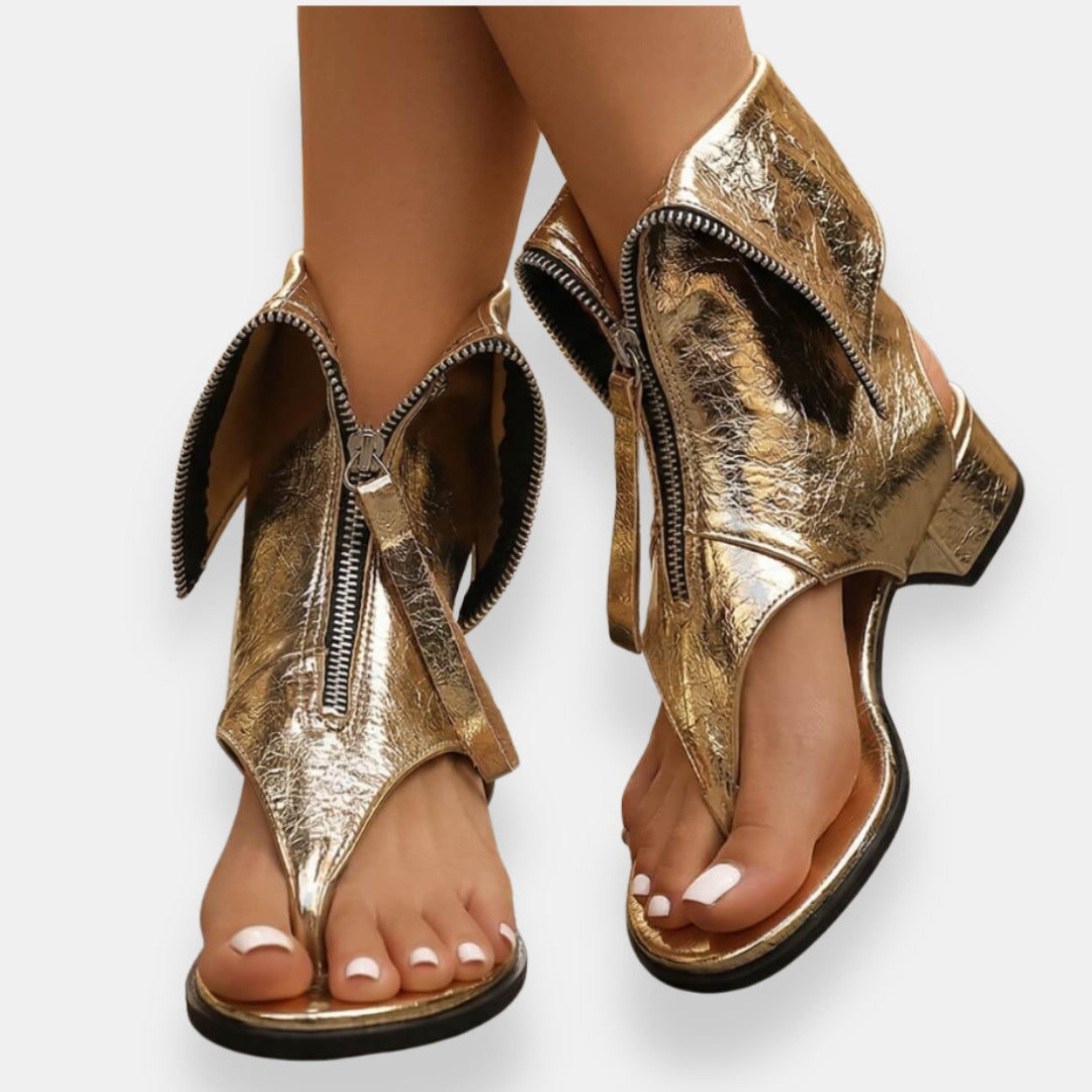 Nicole | Sandales métalliques avec zip