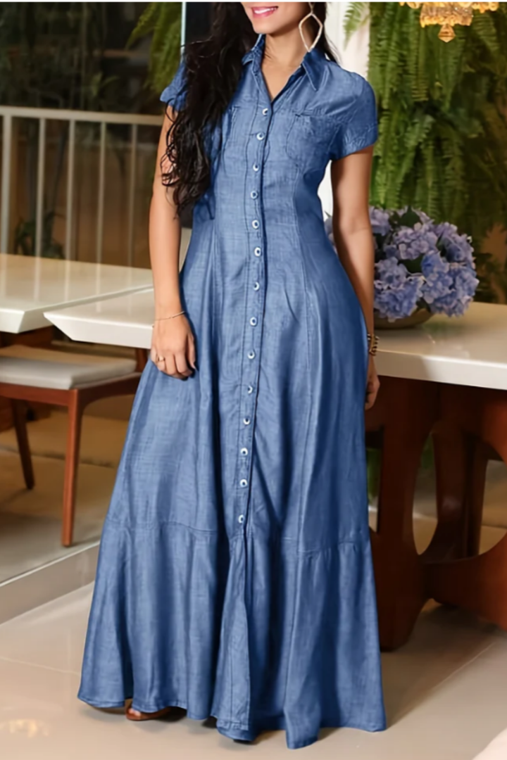 Eliza | Long Denim Robe