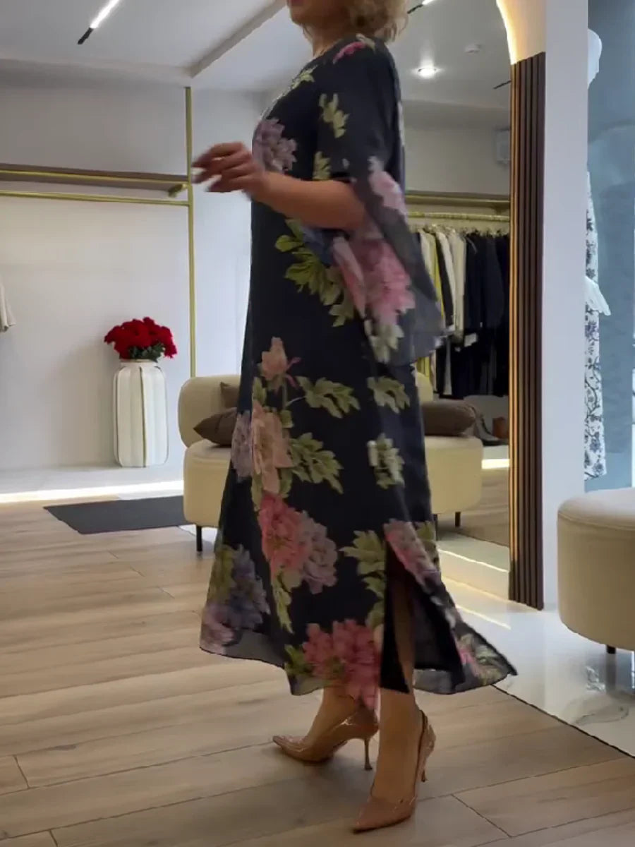 Celestine | Robe longue fleurie fluide