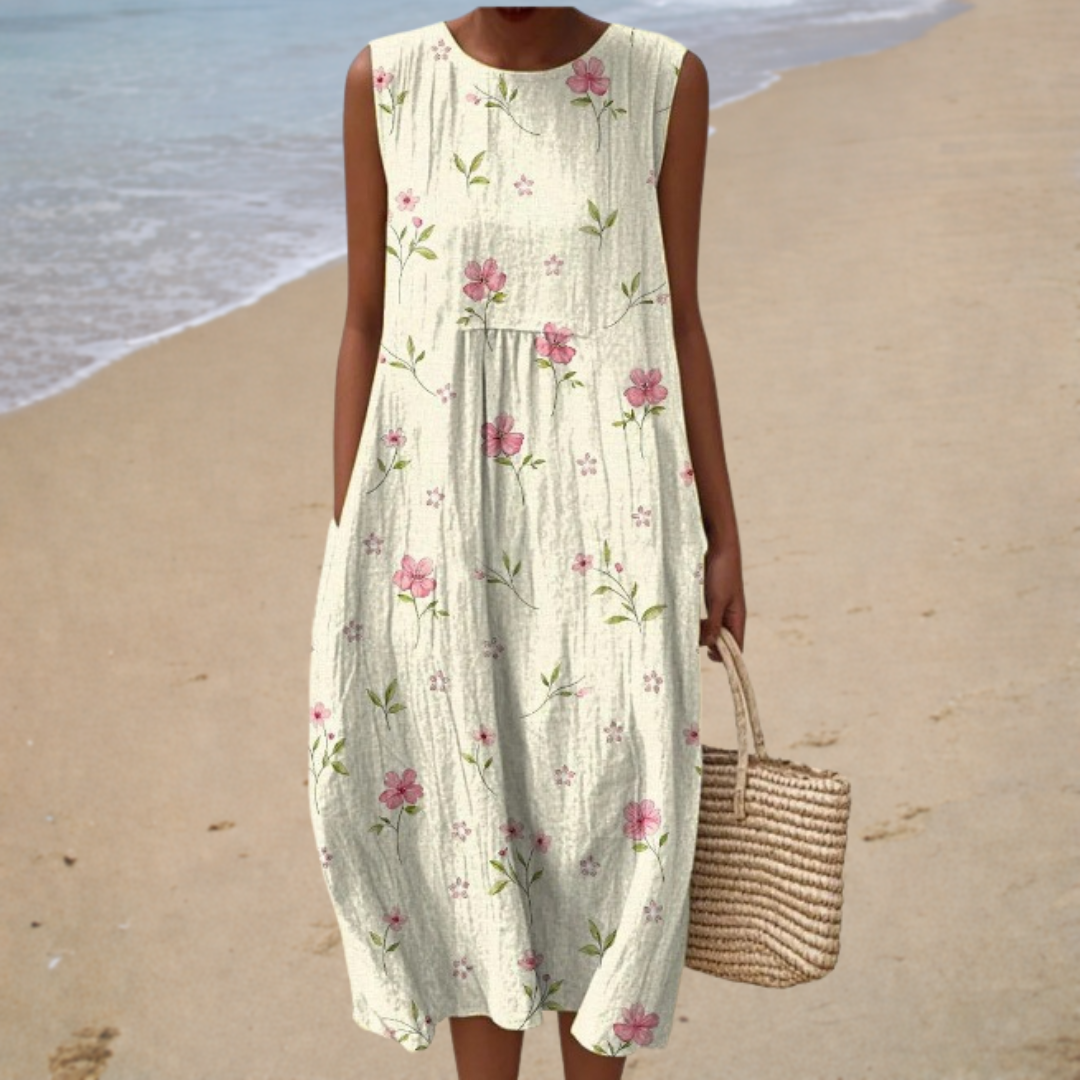 Élodie | Robe Midi à Motif Floral