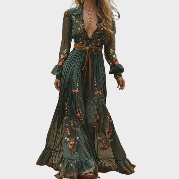 Robe longue bohème à fleurs Amelia Auré