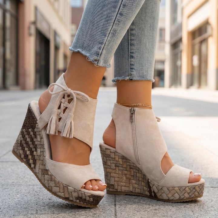 Aveline | Sandales compensées à lacets