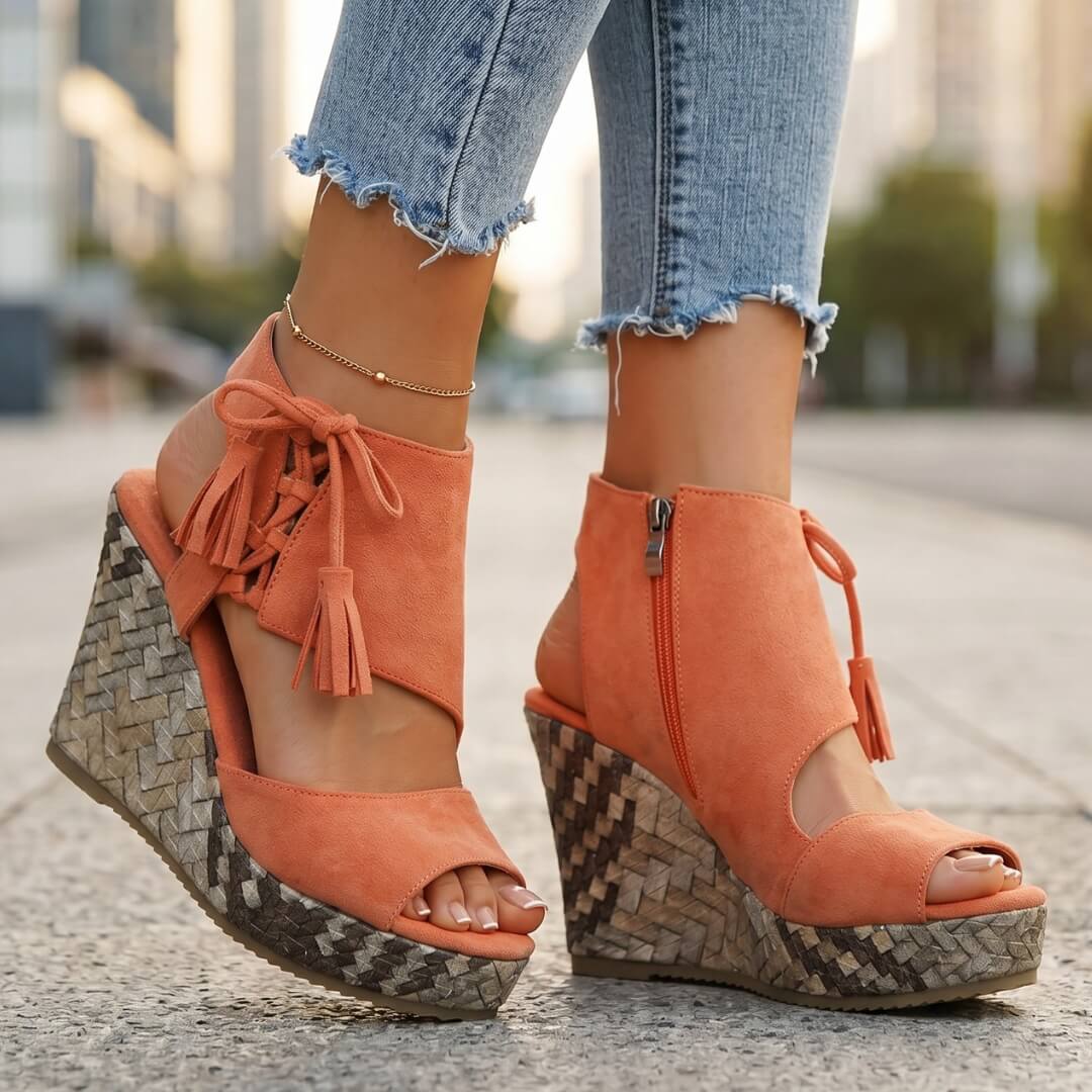 Aveline | Sandales compensées à lacets