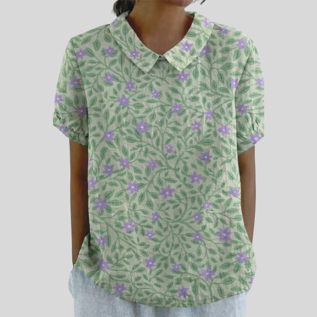 Lucienne | Floral Leaf Print Blouse