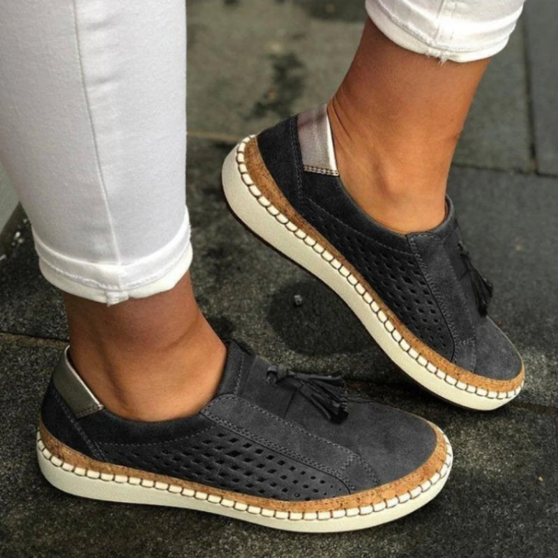 Chaussures Slip On Confortables Légères Respirantes en Suède Olive