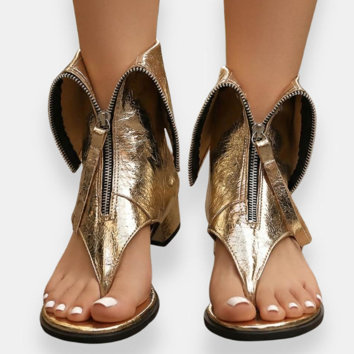 Nicole | Sandales métalliques avec zip