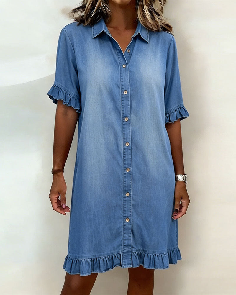 Robe en Denim Doux Quinn™ Coupe Décontractée Style Léger et Casual