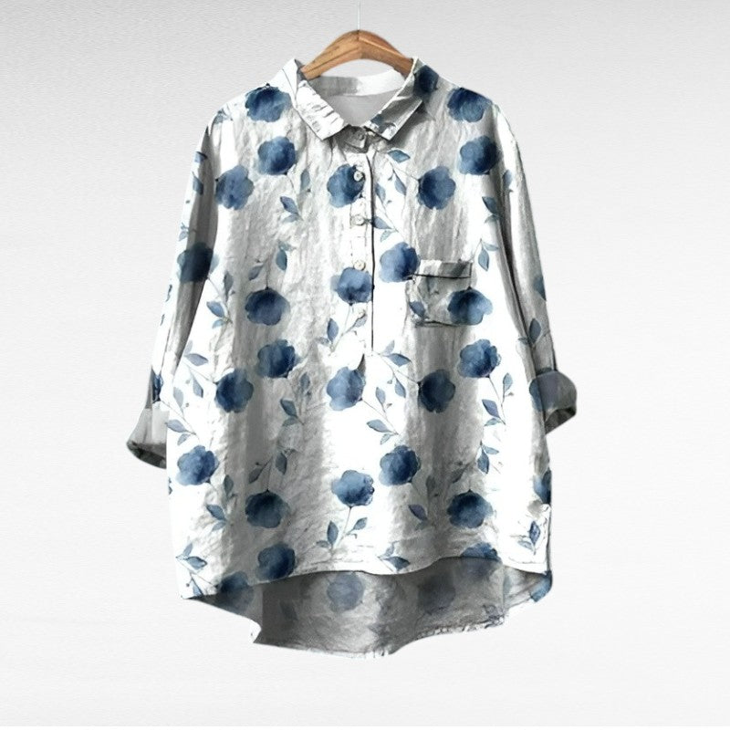 Solène | Élégante Blouse à Motif Floral