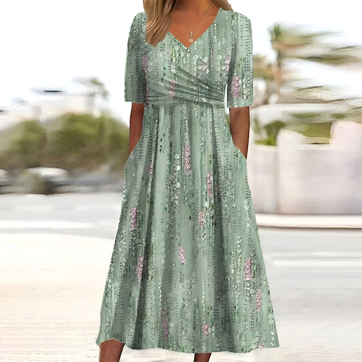 Celia | Robe midi élégante à décolleté en V