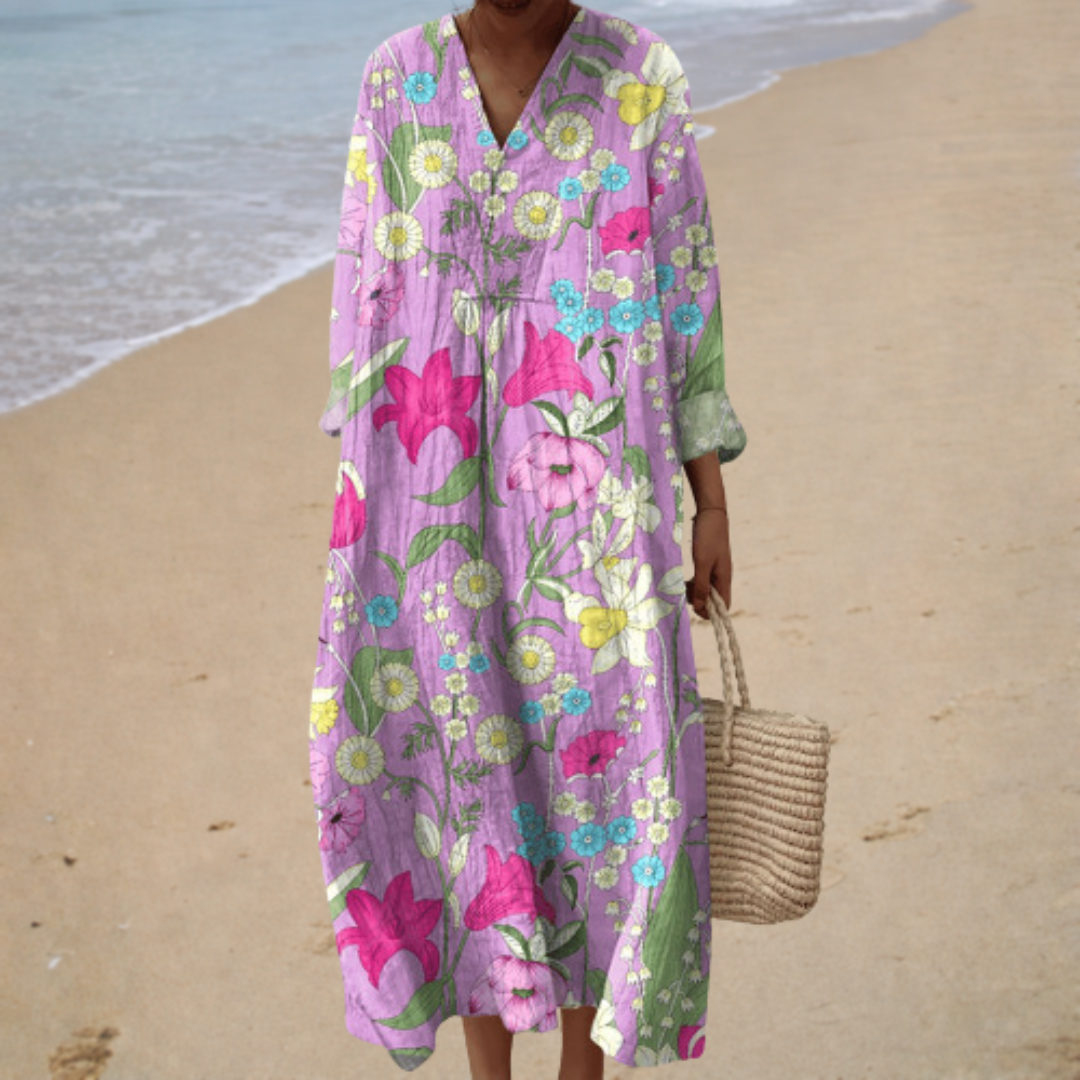 Suzette | Élégante Robe Longue à Fleurs