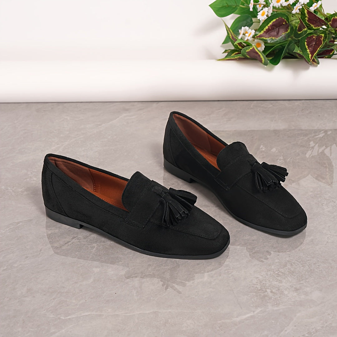 Mocassins Bleu Marine Confortables avec Talon Plat