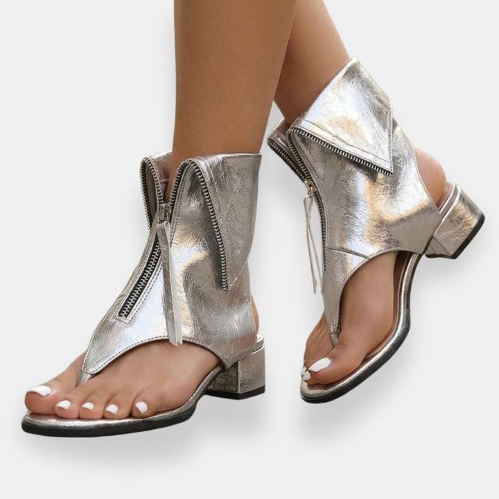 Nicole | Sandales métalliques avec zip