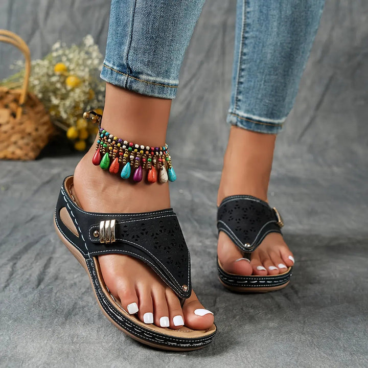 Élodie - Sandales compensées à entredoigt pour femme
