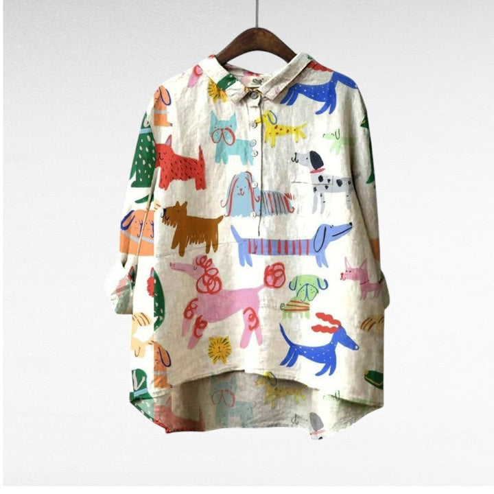 Ondine | Playful Animal Print Blouse