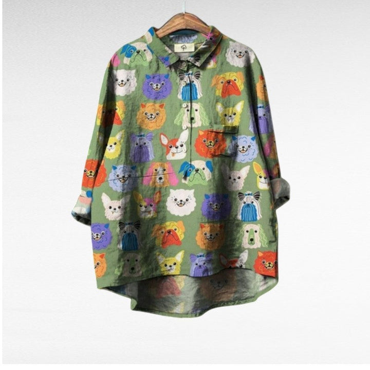 Lison | Playful Animal Print Blouse