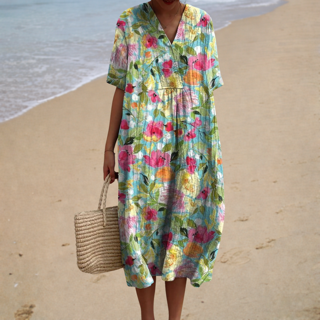 Juliette | Long Floral Dress in Vibrant Colors