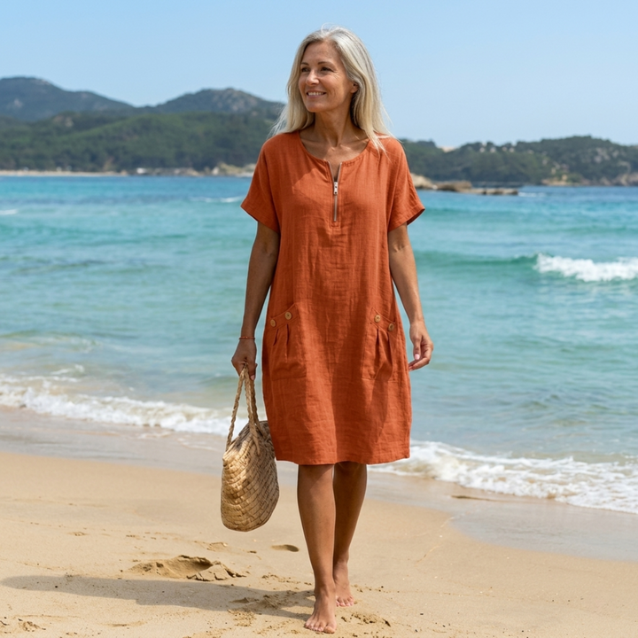 Pascale™ | Robe Maxi avec Fermeture Éclair